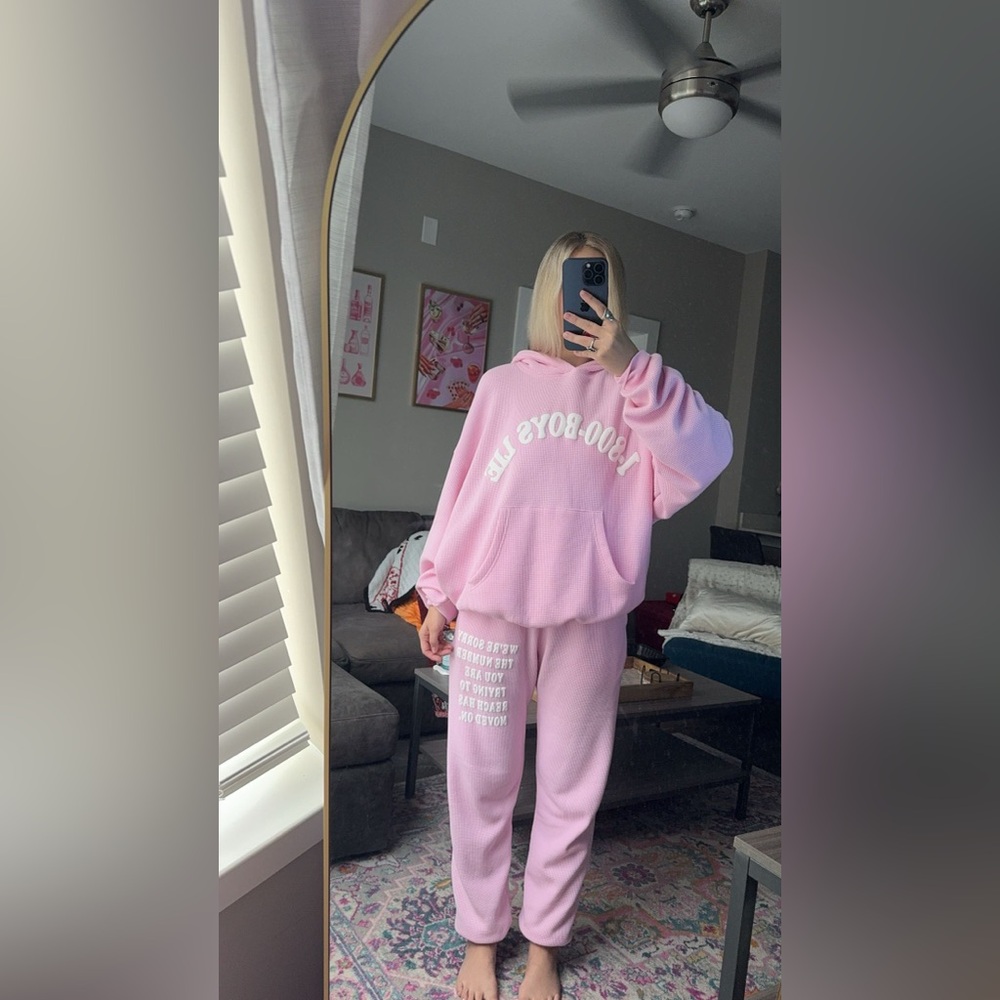 Boys Lie Pink Hoodie and Sweatpants Set